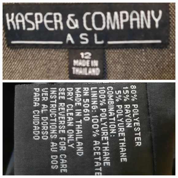 KASPER Collarless Zip Front Cropped Blazer w/Pockets Sz 12 Grey - Picture 8 of 9